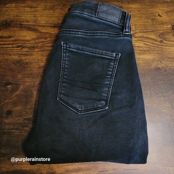 American Eagle Jeans 0 R Jegging Curvy Next Level Stretch Black Wash Denim - Picture 3 of 12